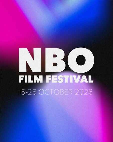 NBO Film Festival wordmark on a pink and blue field, 15–25 October 2026